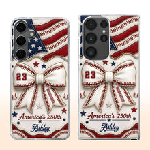 Load image into Gallery viewer, Personalized Clear Phone Case Custom Name 4th of July Gift