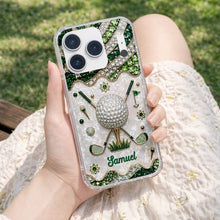 Load image into Gallery viewer, Personalized Clear Phone Case for Golf Lovers Custom Name Gift