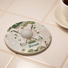 Load image into Gallery viewer, Personalized Golf Coaster Custom Name Ceramic Gift for Dad