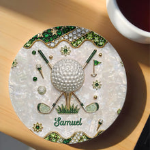 Load image into Gallery viewer, Personalized Golf Coaster Custom Name Ceramic Gift for Dad