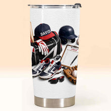 Load image into Gallery viewer, Personalized Stainless Steel Tumbler Custom Name Gift for Baseball Lovers