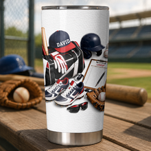 Load image into Gallery viewer, Personalized Stainless Steel Tumbler Custom Name Gift for Baseball Lovers