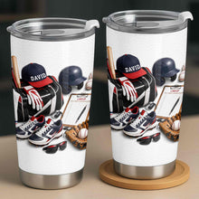 Load image into Gallery viewer, Personalized Stainless Steel Tumbler Custom Name Gift for Baseball Lovers