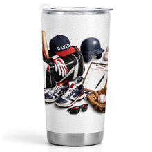 Load image into Gallery viewer, Personalized Stainless Steel Tumbler Custom Name Gift for Baseball Lovers