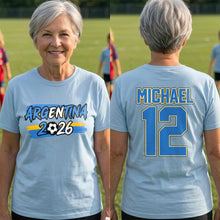 Load image into Gallery viewer, Personalized Argentina Soccer T-Shirt Custom Name Gift for Fans