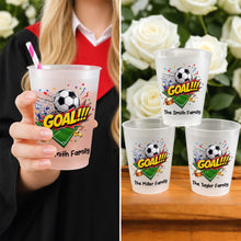 Load image into Gallery viewer, Personalized Frosted Cups Custom Family Name Soccer Gift