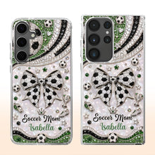 Load image into Gallery viewer, Personalized Clear Phone Case with Soccer Mom Design Gift for Her