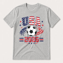 Load image into Gallery viewer, Personalized Soccer American Flag T-Shirt Custom Design for Dad