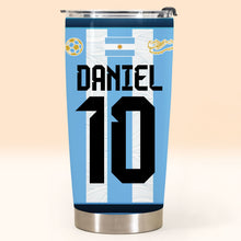 Load image into Gallery viewer, Personalized Soccer Fan Tumbler 20oz Custom Name Gift