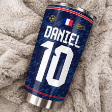 Load image into Gallery viewer, Personalized Soccer Fan Tumbler 20oz Custom Name Gift