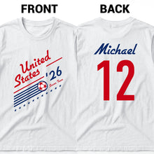 Load image into Gallery viewer, Personalized US Soccer Team T-Shirt Custom Sports Apparel Gift