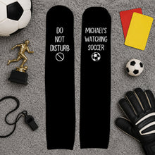 Load image into Gallery viewer, Personalized Do Not Disturb Soccer Ball Graphic Crew Socks Gift