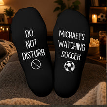 Load image into Gallery viewer, Personalized Do Not Disturb Soccer Ball Graphic Crew Socks Gift