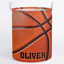 Load image into Gallery viewer, Personalized Fabric Organizer Basket Custom Name Sports Gift