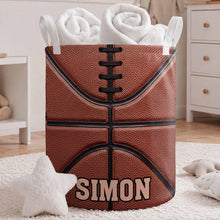 Load image into Gallery viewer, Personalized Fabric Organizer Basket Custom Name Sports Gift