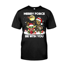 Load image into Gallery viewer, Personalized Merry Force Be With You Christmas T-shirt & Hoodie Gift