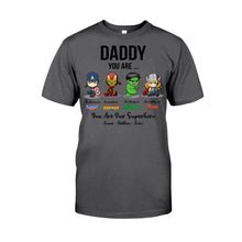 Load image into Gallery viewer, Personalized Father's Day T-shirt Hoodie Superhero Gift