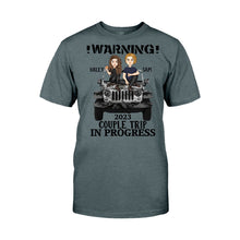 Load image into Gallery viewer, Personalized Couple Car T-Shirt and Hoodie with Custom Names | Engagement, Valentine's Day, Anniversary Gift