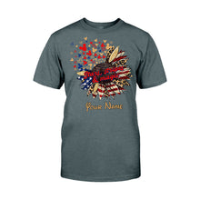 Load image into Gallery viewer, Personalized Independence Day T-Shirt & Hoodie with American Flag Design