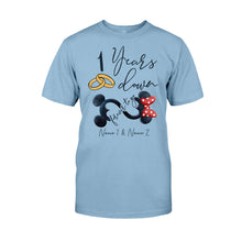 Load image into Gallery viewer, Personalized Couple Mouse T-shirt & Hoodie Custom Names Gift