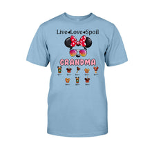 Load image into Gallery viewer, Personalized Live Love Spoil Mouse T-shirt for Grandma