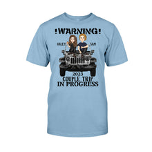Load image into Gallery viewer, Personalized Couple Car T-Shirt and Hoodie with Custom Names | Engagement, Valentine's Day, Anniversary Gift