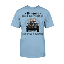 Load image into Gallery viewer, Personalized Couple T-shirt & Hoodie 10 Years Behind Bars Gift