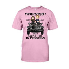 Load image into Gallery viewer, Personalized Couple Car T-Shirt and Hoodie with Custom Names | Engagement, Valentine's Day, Anniversary Gift