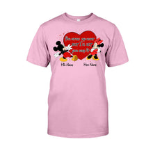 Load image into Gallery viewer, Personalized Couple Mouse T-shirt & Hoodie with Names Gift