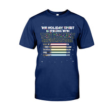 Load image into Gallery viewer, Personalized Christmas Family T-Shirt with Holiday Spirit Design