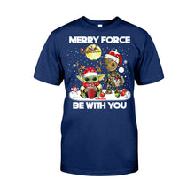 Load image into Gallery viewer, Personalized Merry Force Be With You Christmas T-shirt & Hoodie Gift