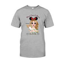Load image into Gallery viewer, Personalized Mouse Ears & Books T-Shirt for Girls - Custom Name Gift