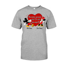 Load image into Gallery viewer, Personalized Couple Mouse T-shirt & Hoodie with Names Gift