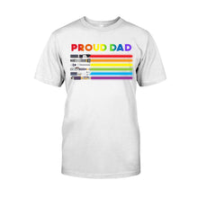 Load image into Gallery viewer, Personalized Proud Dad LGBT Support T-shirt & Hoodie Gift