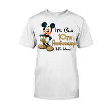 Load image into Gallery viewer, Personalized Mickey and Minnie Anniversary T-shirt & Hoodie Set for Couples