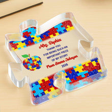 Load image into Gallery viewer, Personalized Puzzle Acrylic Plaque Custom Name Teacher Gift