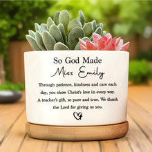 Load image into Gallery viewer, Personalized Ceramic Plant Pot Custom Name Gift for Teacher