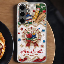 Load image into Gallery viewer, Personalized 3D Rhinestone Apple Clear Phone Case Gift for Teacher