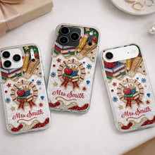 Load image into Gallery viewer, Personalized 3D Rhinestone Apple Clear Phone Case Gift for Teacher