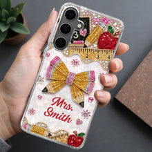 Load image into Gallery viewer, Personalized Clear Phone Case for Teacher Custom Name Red Apple