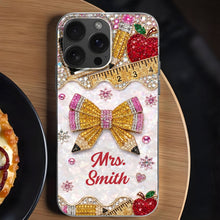 Load image into Gallery viewer, Personalized Clear Phone Case for Teacher Custom Name Red Apple