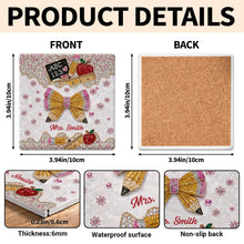 Load image into Gallery viewer, Personalized Ceramic Coaster Custom Teacher Gift Apple Design