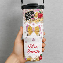Load image into Gallery viewer, Personalized Teacher Tumbler 30oz Apple Glitter Gift Idea