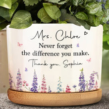 Load image into Gallery viewer, Personalized Ceramic Plant Pot Custom Two-Sided Gift for Teachers