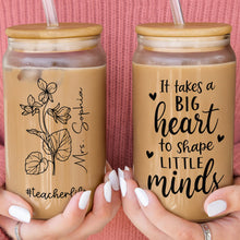 Load image into Gallery viewer, Personalized Clear Glass Can Custom Name Teacher Gift Idea