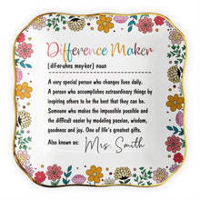 Load image into Gallery viewer, Personalized Ceramic Jewelry Dish Custom Name Gift for Teacher