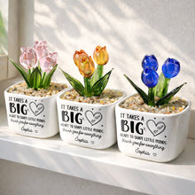 Load image into Gallery viewer, Personalized Custom Glass Tulip Flowers Gift for Teachers