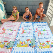 Load image into Gallery viewer, Personalized Teacher Beach Towel Custom Name Gift for Summer