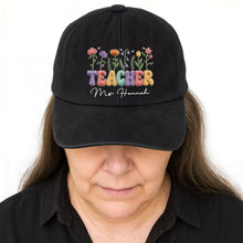 Load image into Gallery viewer, Personalized Washed Denim Cap Custom Teacher Name Gift