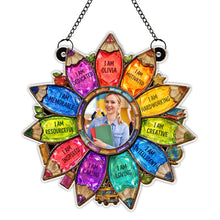 Load image into Gallery viewer, Personalized Teacher Suncatcher Custom Name Affirmation Gift